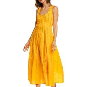 NICHOLAS Tallulah pintucked cotton poplin midi dress 6 $395